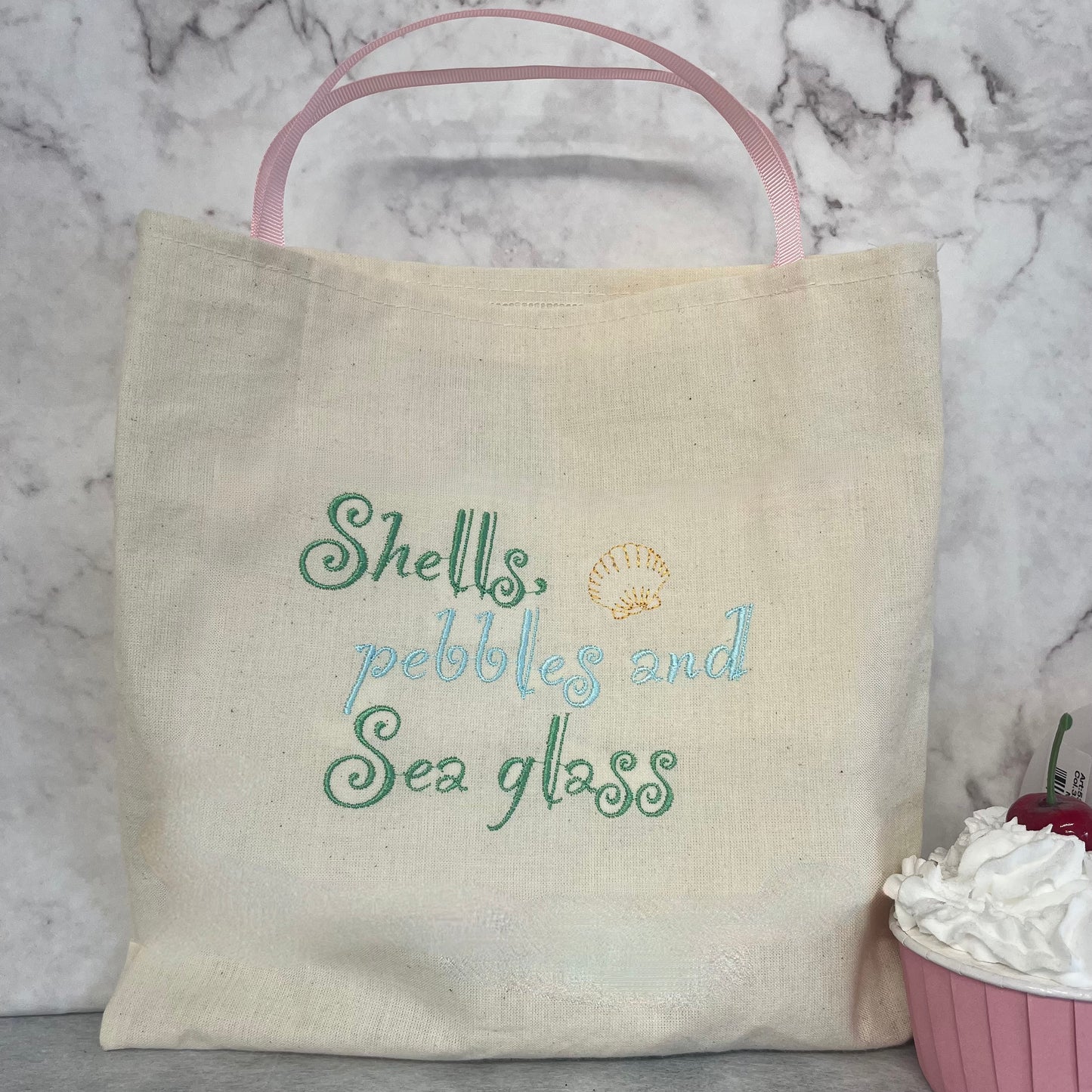 Shells, Pebbles and Sea Glass beach treasure travel bags.