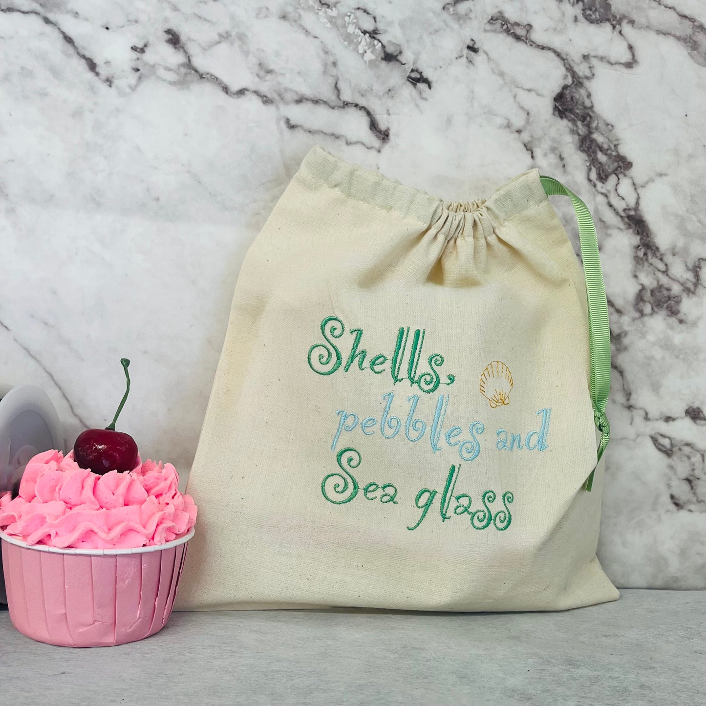 Shells, Pebbles and Sea Glass beach treasure travel bags.