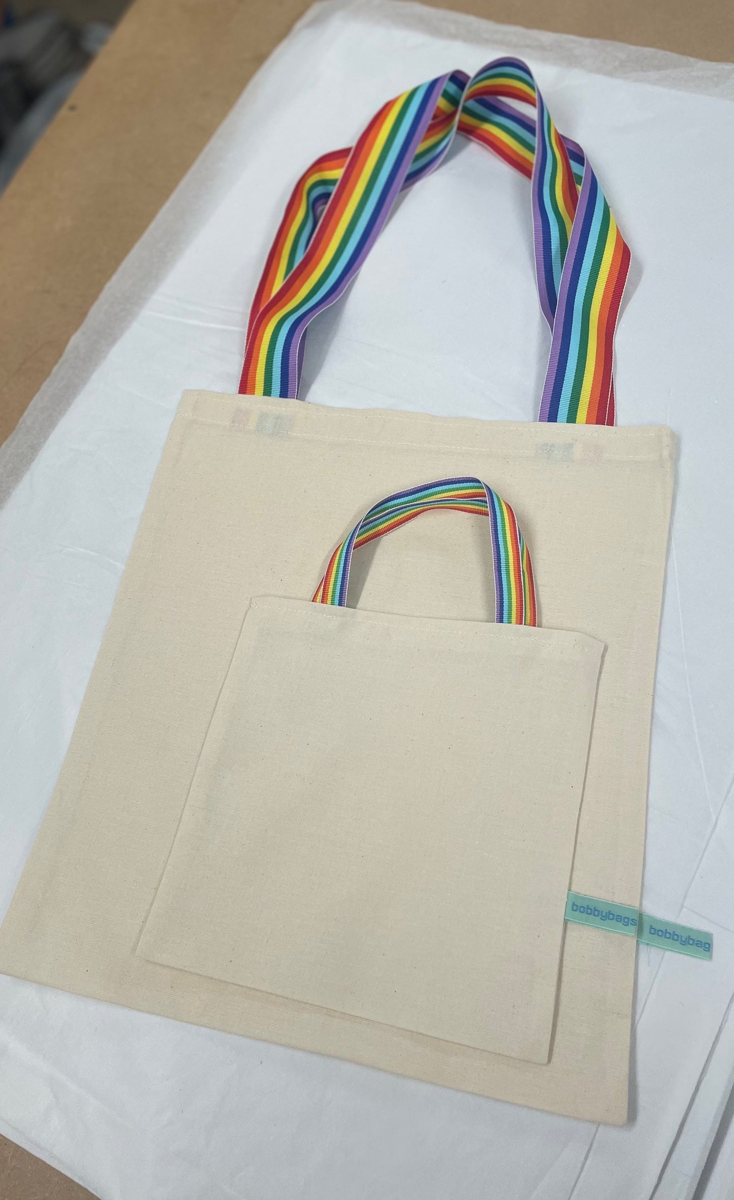 Rainbow Handle Tote Bag