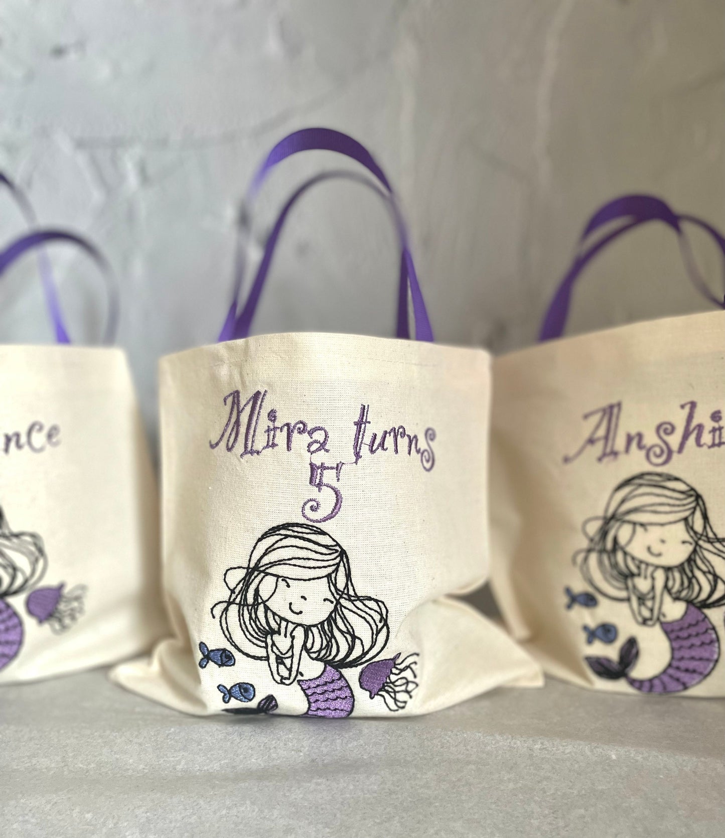 Personalised mermaid party bags