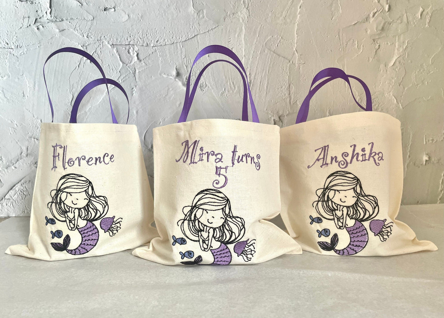 Personalised mermaid party bags