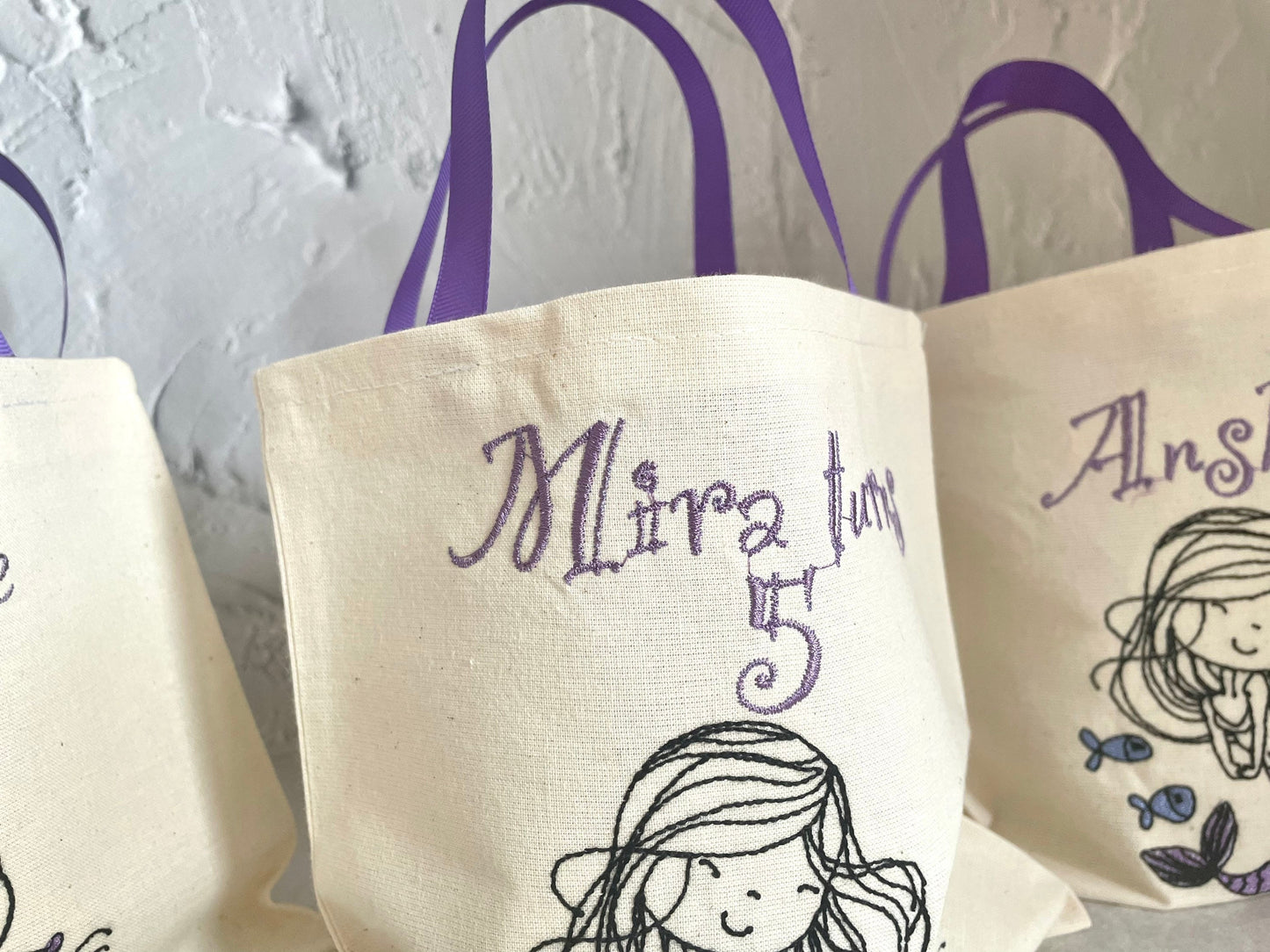 Personalised mermaid party bags