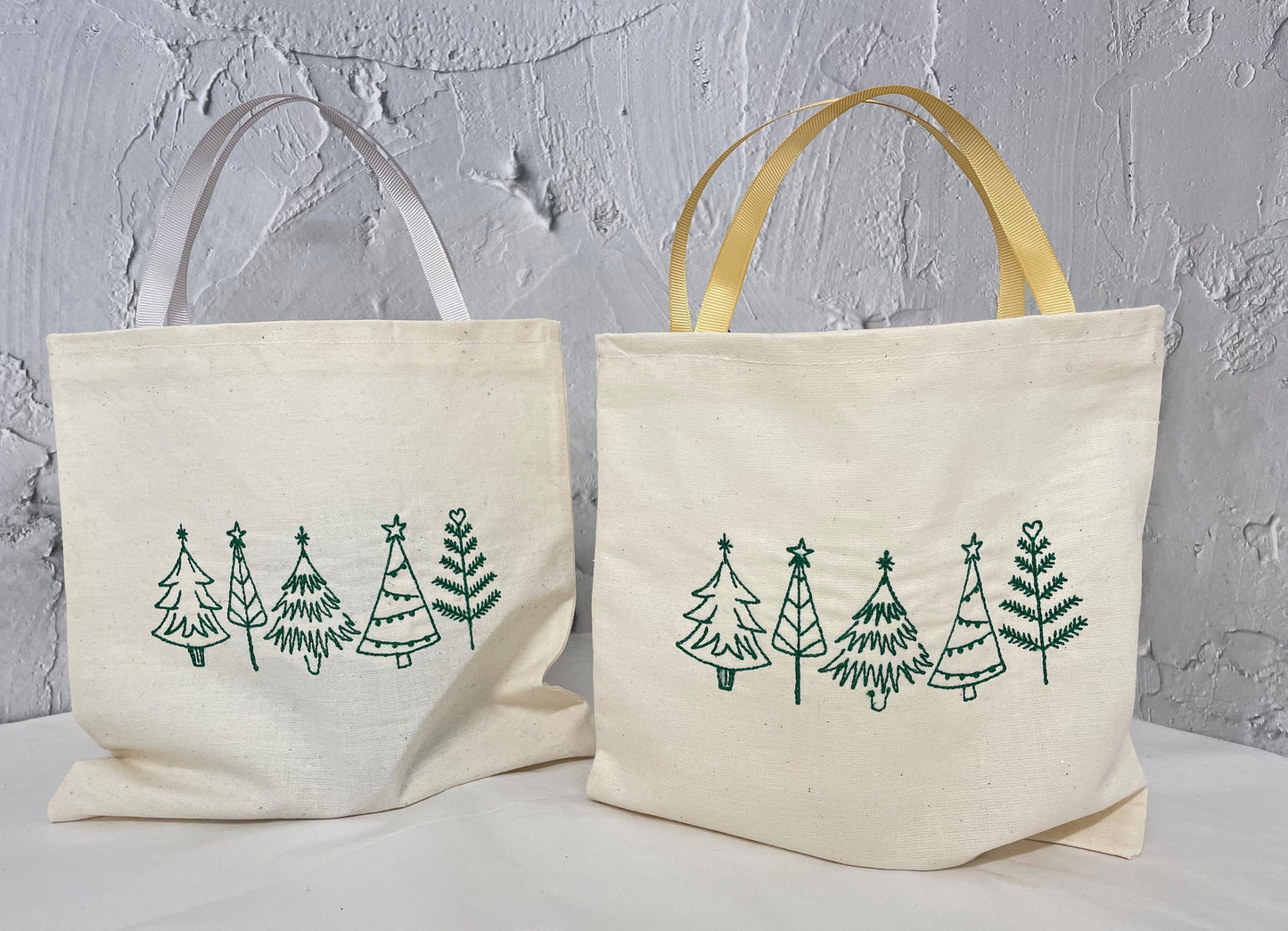christmas gift bags, cotton party bag, Christmas trees, christmas party gift bags, fabric bags, eco christmas gift, present bag, reusable