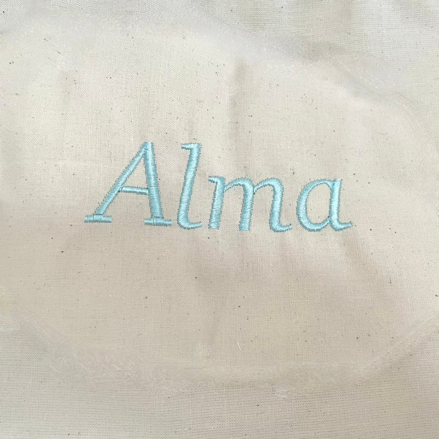 Light Blue personalised cotton drawstring bags