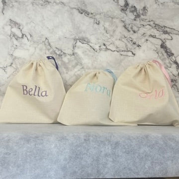 Personalised BABY PINK Cotton Party Bags