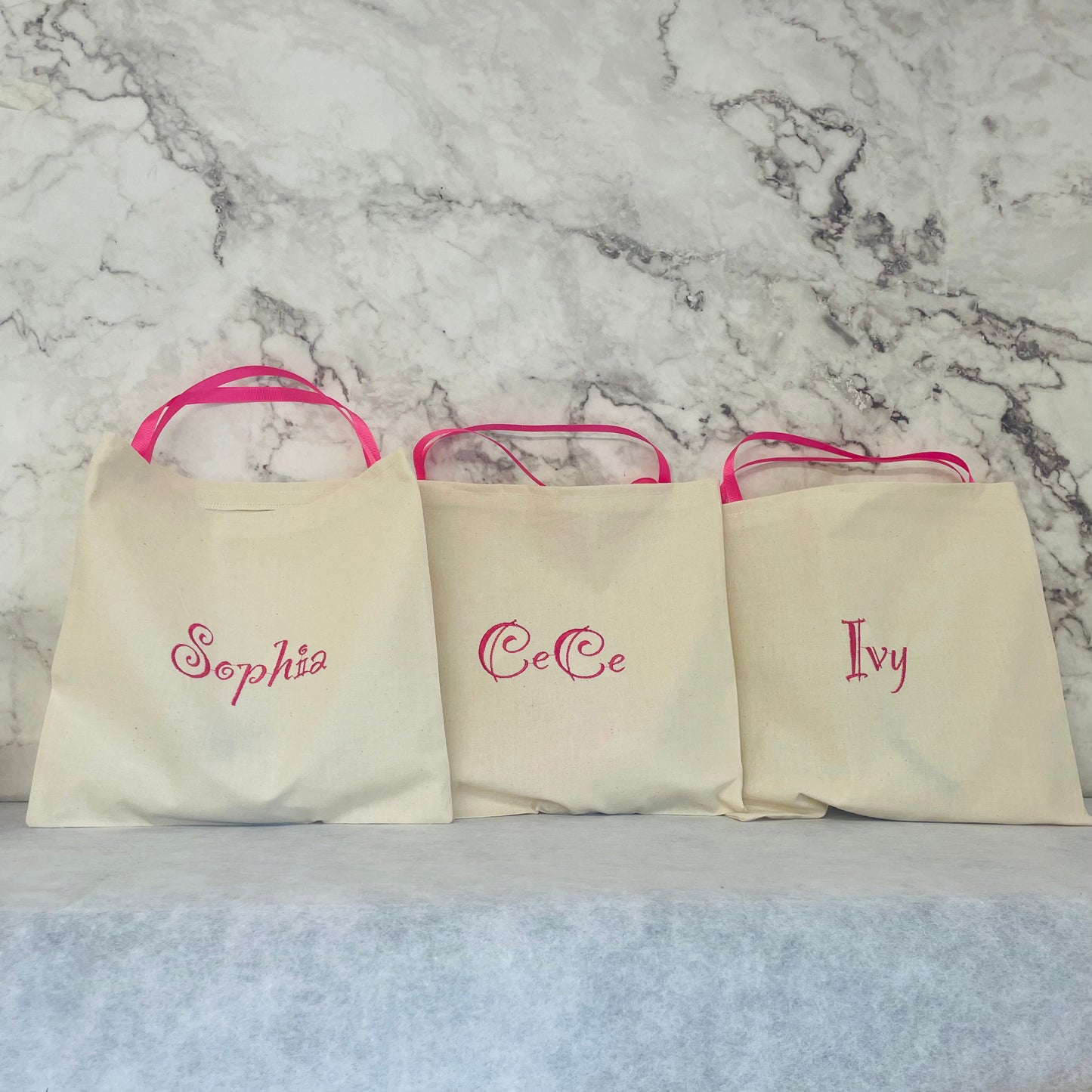 Personalised BABY PINK Cotton Party Bags