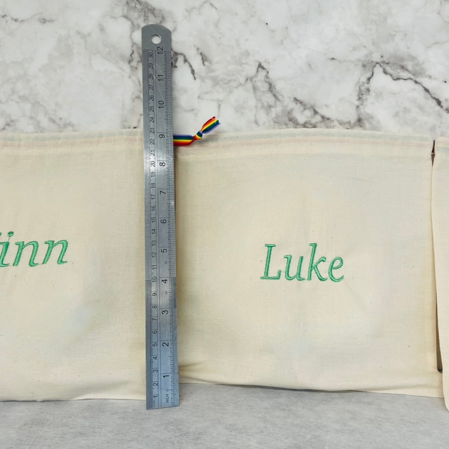 Light Green personalised cotton drawstring bags