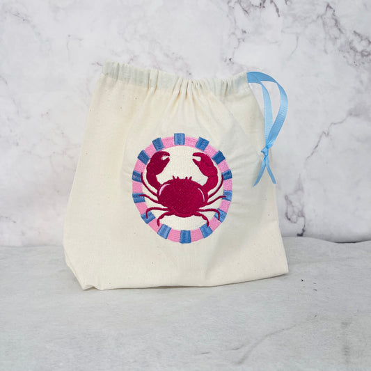 Crabby drawstring bag
