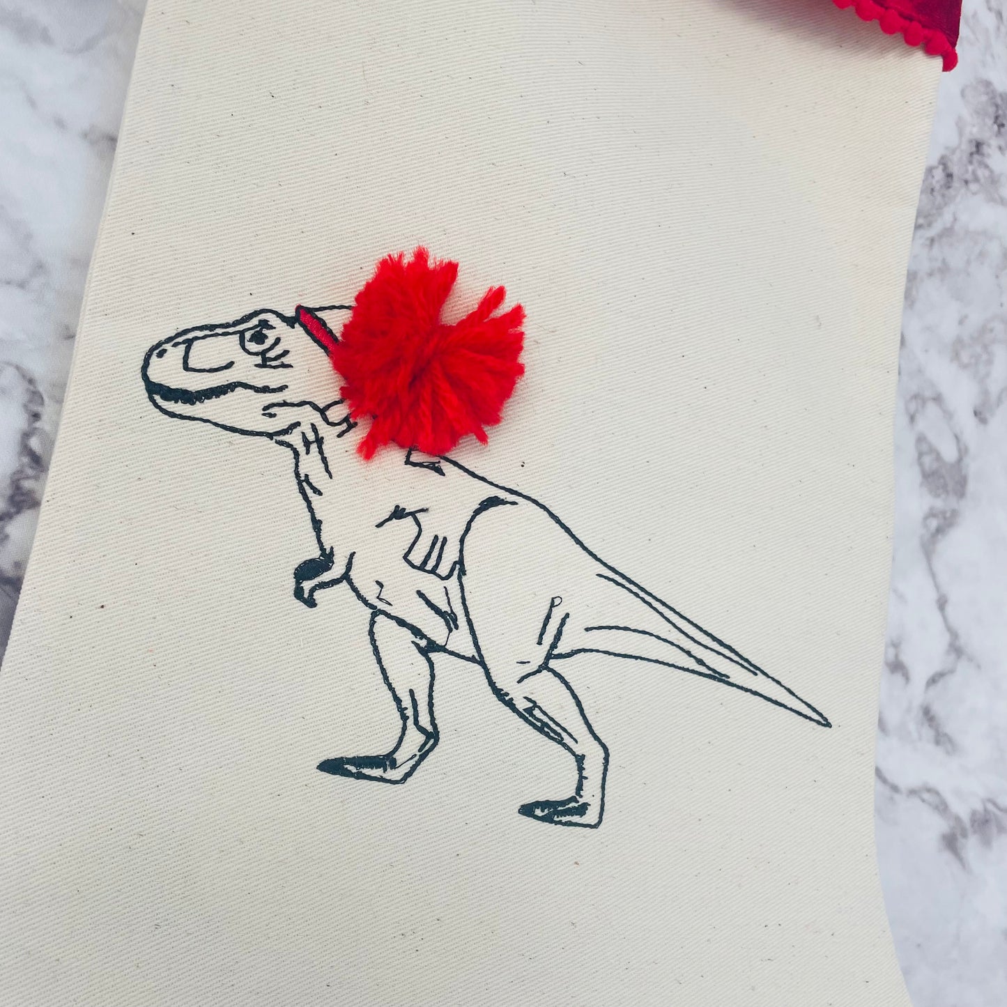 Personalised T-Rex Christmas Stocking