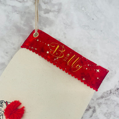 Personalised Robin Christmas Stocking