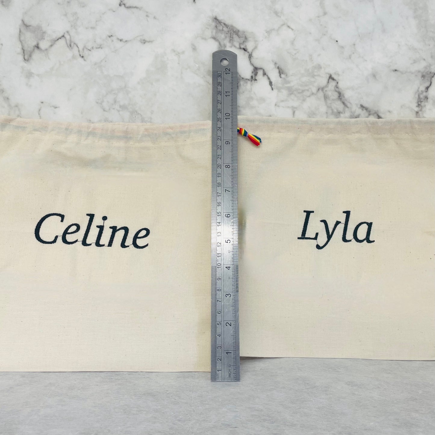 BLACK personalised cotton drawstring bags