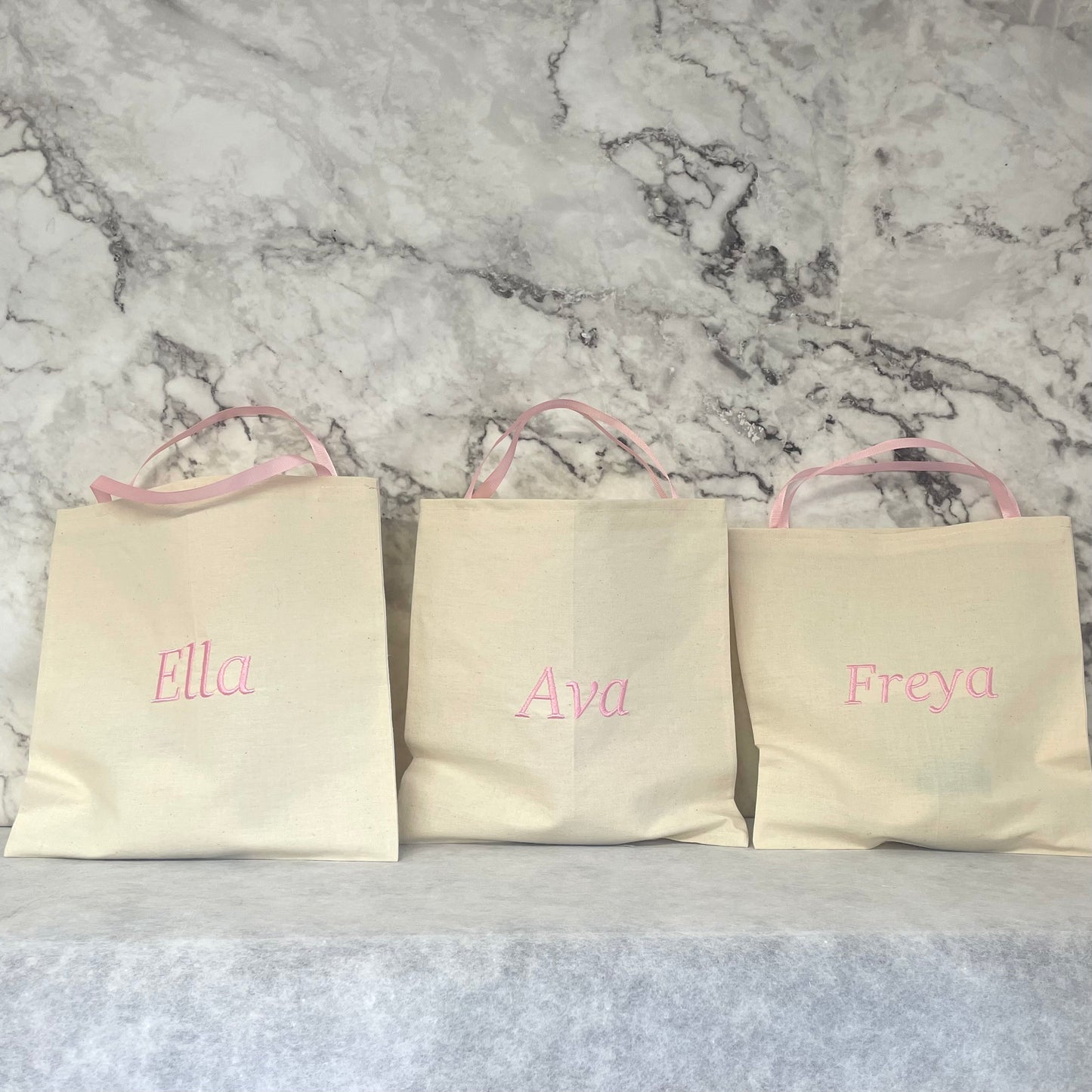 Personalised BABY PINK Cotton Party Bags