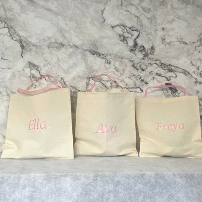 Personalised BABY PINK Cotton Party Bags