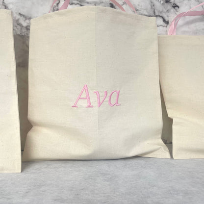 Personalised BABY PINK Cotton Party Bags