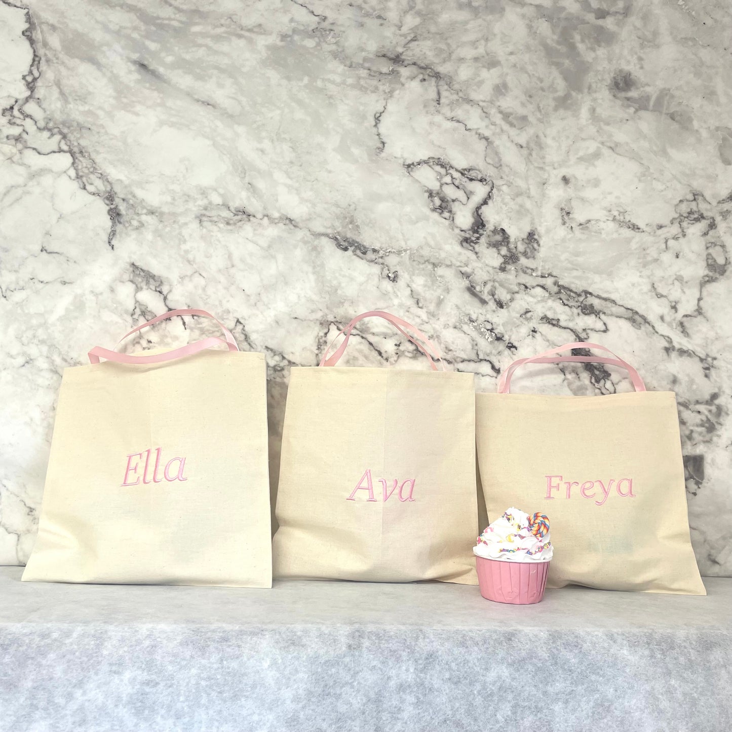 Personalised BABY PINK Cotton Party Bags