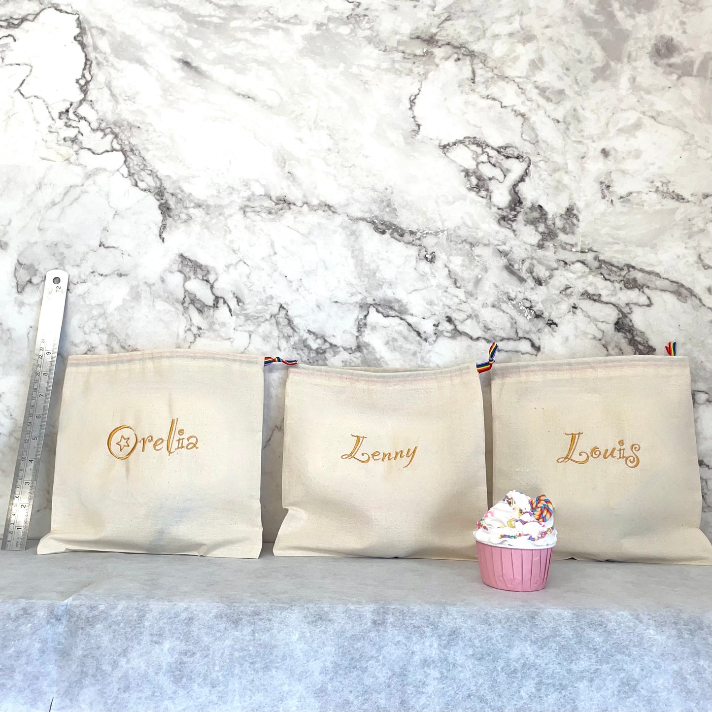 GOLDEN personalised cotton drawstring bags