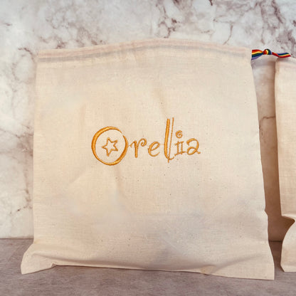 GOLDEN personalised cotton drawstring bags