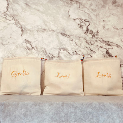 GOLDEN personalised cotton drawstring bags