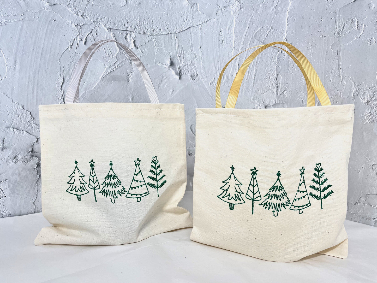 christmas gift bags, cotton party bag, Christmas trees, christmas party gift bags, fabric bags, eco christmas gift, present bag, reusable