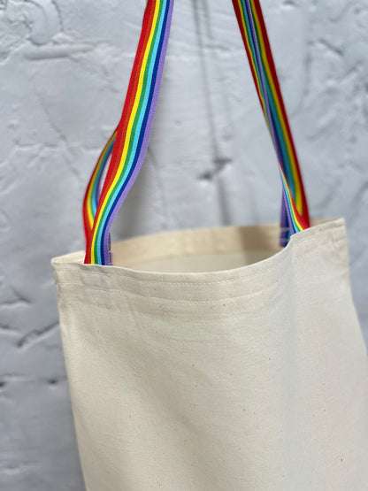 Rainbow Embroidered Tote Bag