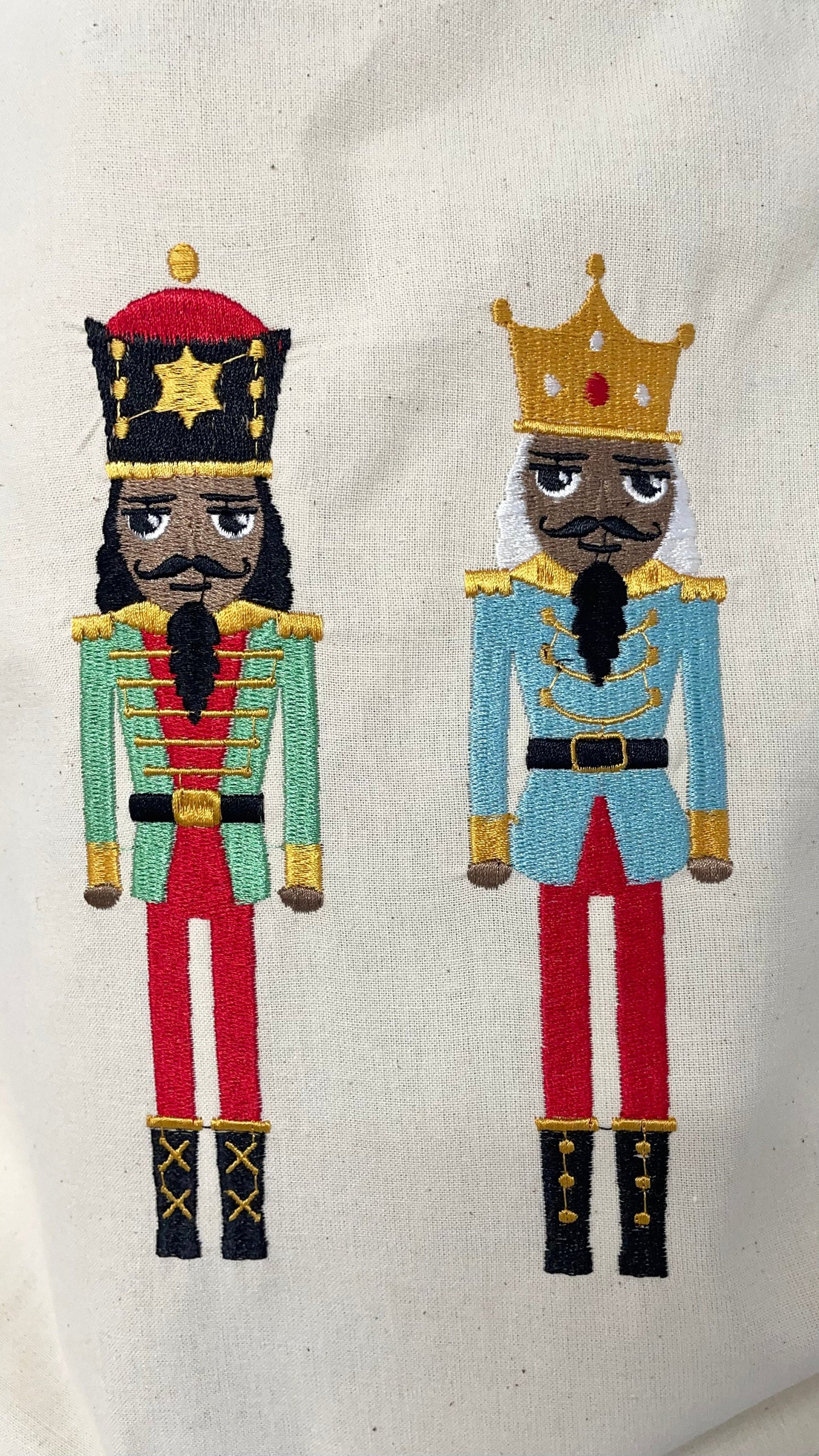 nutcracker festive tote bag, advent christmas bag, colourful book bag, large christmas gift bag, cotton shopping bag, festive sack bag